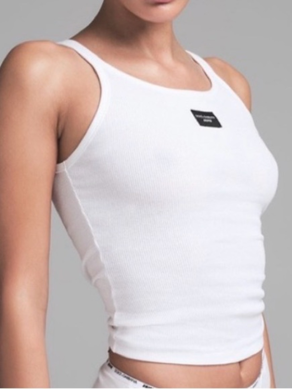 🤍 Dolce & Gabbana x SKIMS Cotton Rib Tank | Snow | Sz S | NWT 🏷️